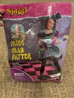 Spirit Miss Mad Hatter Girls Costume Small (4-6) Alice Wonderland